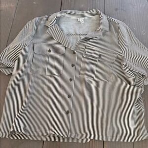 Worthington Brown and White Striped Shirt